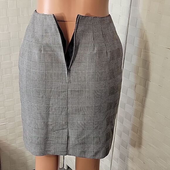 BRAND NEW DAILY HABIT PLAID ZIP CLOSURE ABOVE ANKLE PENCIL SKIRT - Picture 9 of 14